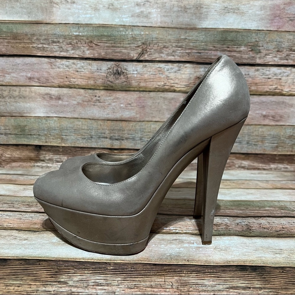 Casadei Natrual Suede Pumps